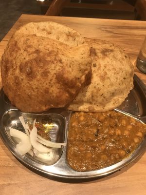 Indian pancake with channa masala  at Sardar Sweets in Auckland