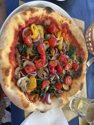 The vegan pizza  at Osteria Al Duomo in Venice