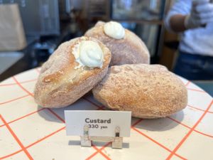 Custard filled donut  at Sunday Vegan in Tokyo