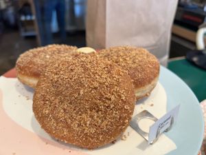 Caramel filled donut  at Sunday Vegan in Tokyo