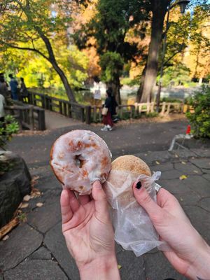 We ate them in the neighbouring park and it was pretty flippin cute. 😁
Lemon pictured on the left, custard to the right. Custard was heavily dusted and needed to stay in the wr at Sunday Vegan in Tokyo