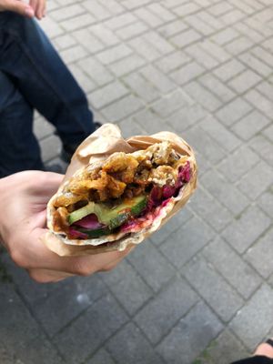 Samba with "chicken" inside at Vebap in Warsaw