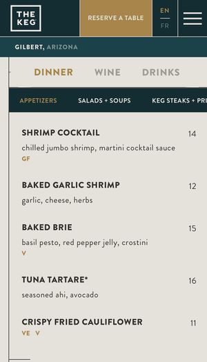   at The Keg in Gilbert