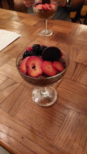 Chocolate avocado mousse at Agora DC in Washington