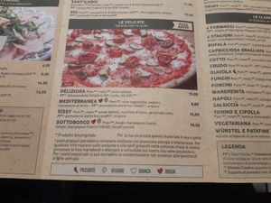 Vegan pizzas on the menu at Pizzikotto   in Bergamo