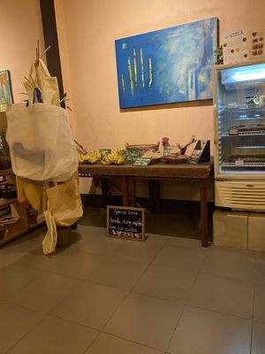 Inside.  Vegan treats    at Sweet Sisters Cafe in Koh Samui