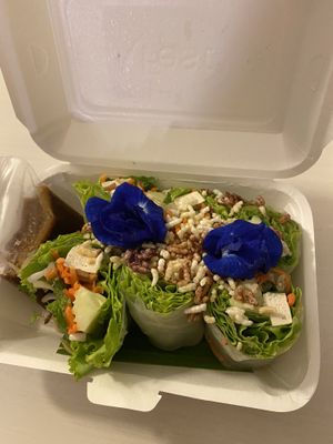 Spring rolls  at Sweet Sisters Cafe in Koh Samui