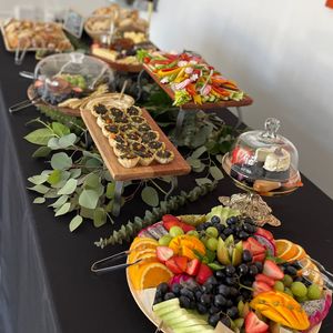 Vegan grazing table at Green Wolf Foods in Campbell