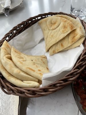 Pita bread   at Mimoza Mediterranean Restaurant in San Diego