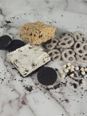 Cookies and cream white chocolate covered pretzels   at Manna Tea & Kava Bar in Sarasota