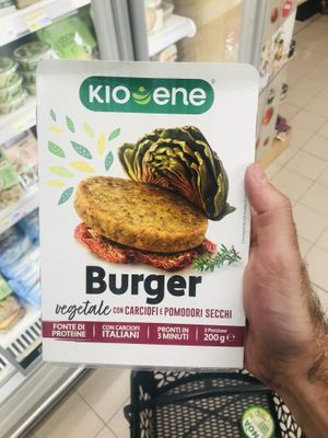 Vegan burger  at Carrefour Market  in Pompei