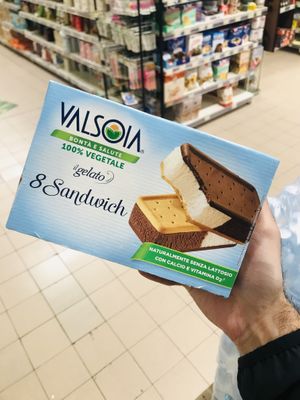Vegan ice cream sandwich   at Carrefour Market  in Pompei