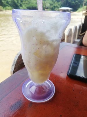 Ananas juice at Taman Negara Floating Restaurant in Pahang