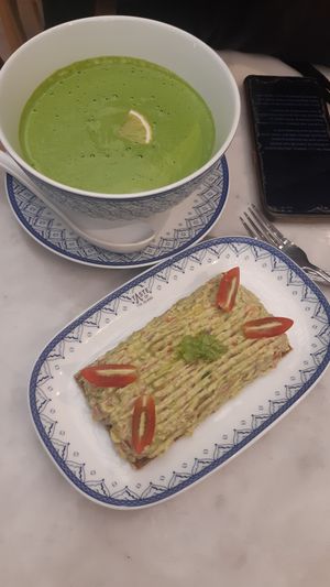 Avocado toast and spinach soup at Healthy Mania - Central Floresta in Phuket