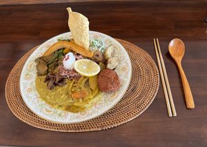 Sri Lankan curry set  at Yam Kitchen in Miyazaki