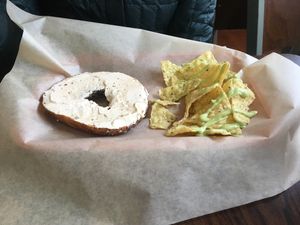 Big delicious bagel! at VO2 Vegan Cafe in Cambridge