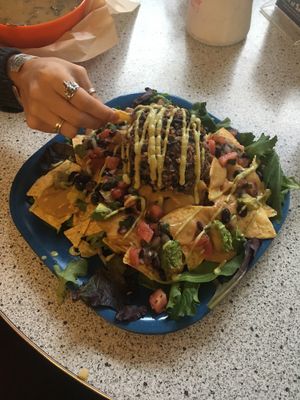 Loaded nachos! at VO2 Vegan Cafe in Cambridge