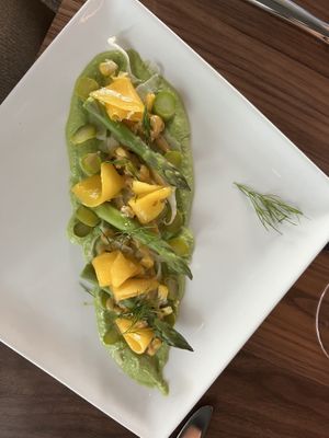 Summer “salad” course - fresh and interesting flavor combinations  at Maiden: Fine Plants & Spirits in Fort Worth