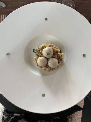 Summer entree - fettuccine- delicious and great texture combinations   at Maiden: Fine Plants & Spirits in Fort Worth