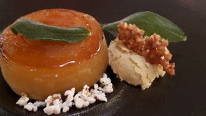 Apple, sage. and white chocolate mousse at Maiden: Fine Plants & Spirits in Fort Worth