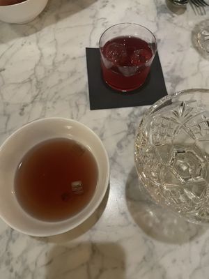 1st course broth + AF mocktail  at Maiden: Fine Plants & Spirits in Fort Worth