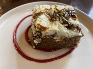 Vegan carrot cake  at The Glendalough Hotel in Glendalough