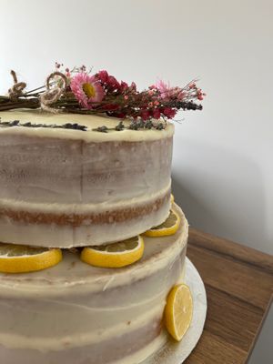 Lemon Sponge cake with Vanilla Buttercream - for events, please email aveganaffair@yahoo.com or DM us on socials: @aveganaffair  at A Vegan Affair in Cramlington
