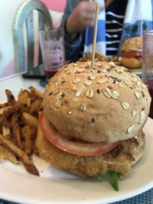 Sandwich with fried tofu 😍 at Vegan Bunker in Santiago