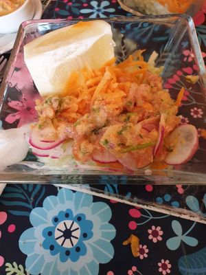 Vegan salad! at Vegan Bunker in Santiago