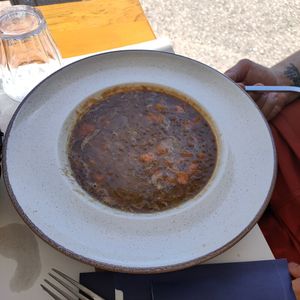 Lentil soup at To Steki sti Gonia in Himare