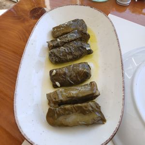Stuffed grape leaves at To Steki sti Gonia in Himare