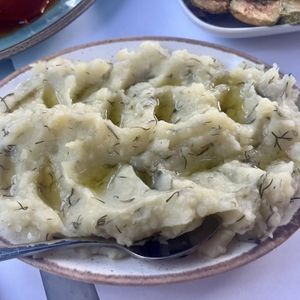 Potatoe Dip with Roasted Garlic and Lemon  at To Steki sti Gonia in Himare