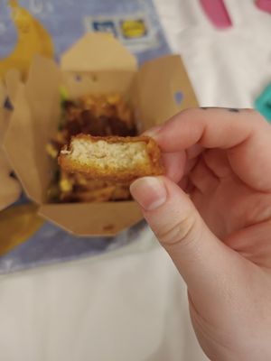 Nugget cross section at Dirty Vegan Burgers by Taster  in East London