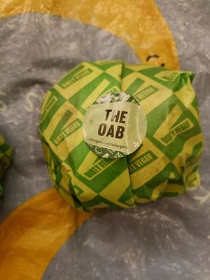 OAB in wrapper at Dirty Vegan Burgers by Taster  in East London