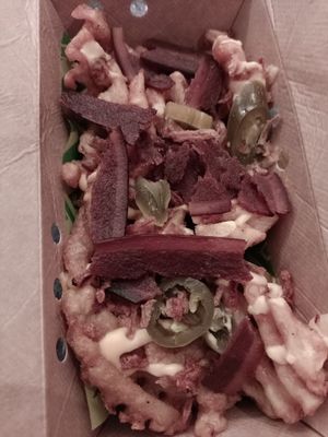 Big load fries at Dirty Vegan Burgers by Taster  in East London