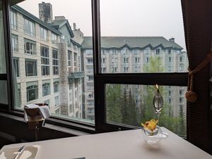 View from the table at Eden in Banff