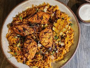 Sayadieh at Petiole Cafe in Janabiyah