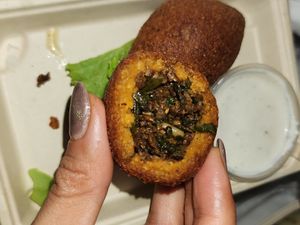 Takeaway: Kibbeh so good! at Petiole Cafe in Janabiyah