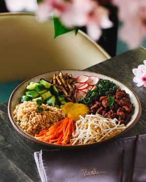 Bibimbap at Petiole Cafe in Janabiyah