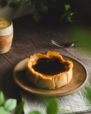 Gochujang Basque at Petiole Cafe in Janabiyah