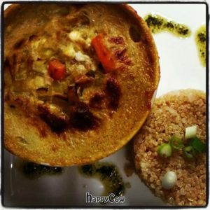 Vegan Butternut Squash au Gratin with Quinua Pilaf at Garden Grill Cafe in Wichita