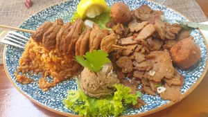 This mixed platter also came with a salad at Poseidon in Munich