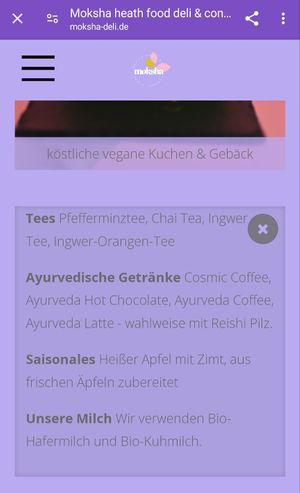 Kuhmilch im Programm?! at Moksha Health Food Deli in Weimar