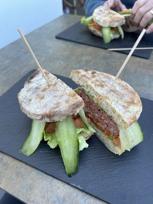 Vegan burger   at Adega do Compadre in Santana