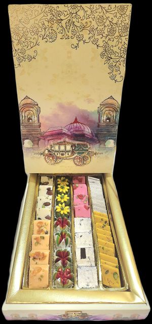 Assorted Sweets in a Mdf Handcrafted box at Jain Subkuchh Food Plaza in Mumbai