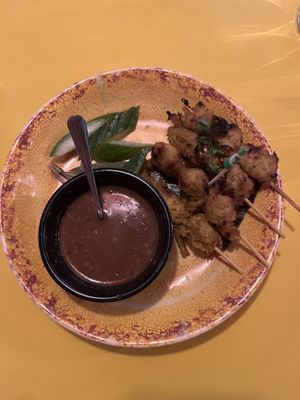 Satay skewers  at Banana Tree - Covent Garden in London