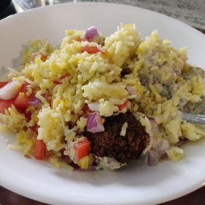 Saffron rice at Chickp Detroit in Detroit