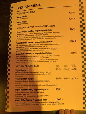 Current vegan options!  at Chuck Burgers in Istanbul