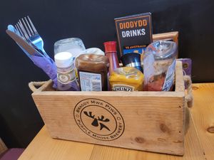 Condiments and Cutlery Tray at The Australia in Porthmadog