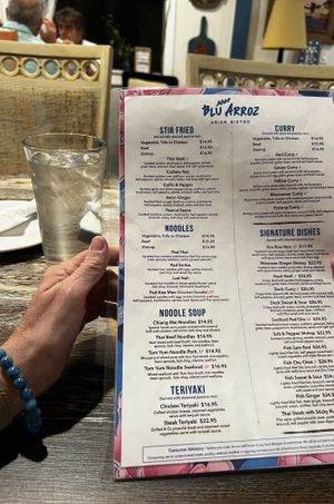 Menu #Veganuary at Blu Arroz Asian Bistro in Stuart